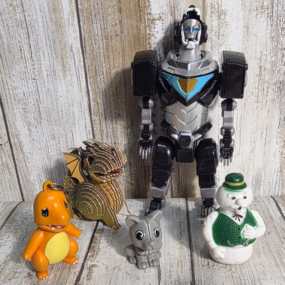 Voltron Black Lion Figure Pokemon Charmander Sam Snowman Dragon Toy Lot 5pc - Picture 4 of 5